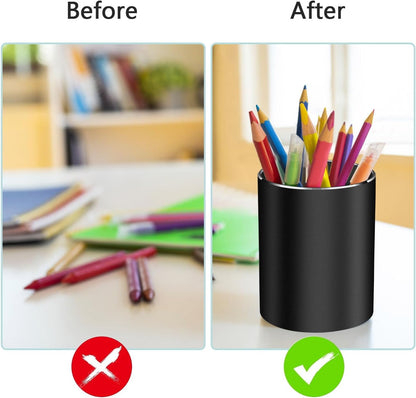 Pen holder, aluminum alloy waterproof pen holder, desktop simple and modern minimalist, multifunctional office supplies for families, kids and schools (blue)