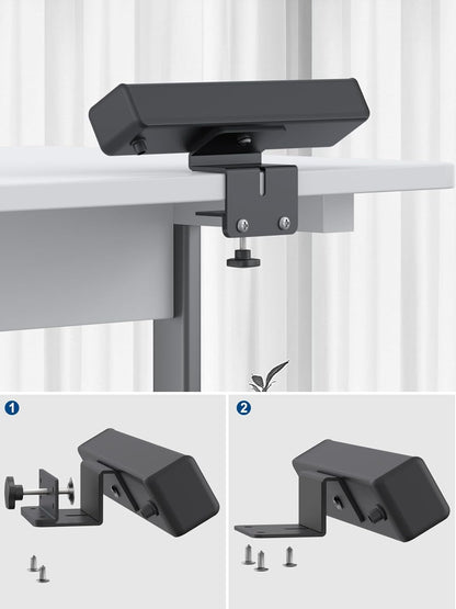 Nightstand Charging Station with 4 USB-C&2 QC 3.0 USB A Ports 3 AC Outlet, Desk Edge Mount Power Strip with USB-C Ports Tabletop Surge Protector Desk Clamp Power Strip for Home Office(Black)