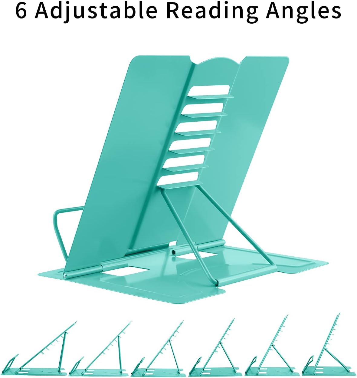 MSDADA Desk Book Stand Metal Reading Rest Book Holder Adjustable Cookbook Documents Holder for Recipes Textbooks Tablet Music Books, Mom Gifts, Gifts for Grandma Mom Mothers Day(Light Purple)