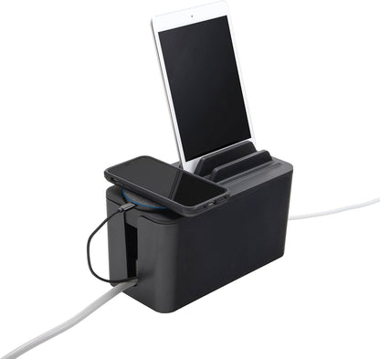 Bluelounge CableBox Mini Cable Management with Small Surge Protector, Black (CBM-BL)