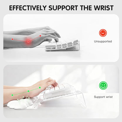 Ergonomic Keyboard Wrist Rest,Adjustable Tilt Stand Combo,Pink Acrylic Cloud Comfort Wrist Support, Customizable Width Riser for Home,Office Desk - Portable Comfortable Typing (Pink)