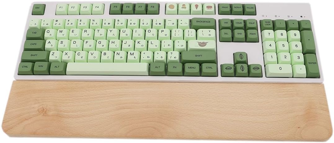HomeDo Wooden Wrist Rest for Mechanical Keyboards, Support pad for Palm, Ergonomic Rest for Typing and Gaming,Palm Rest,Hand Rest (Beech,14.17”x3.15”(87 Key 80%))