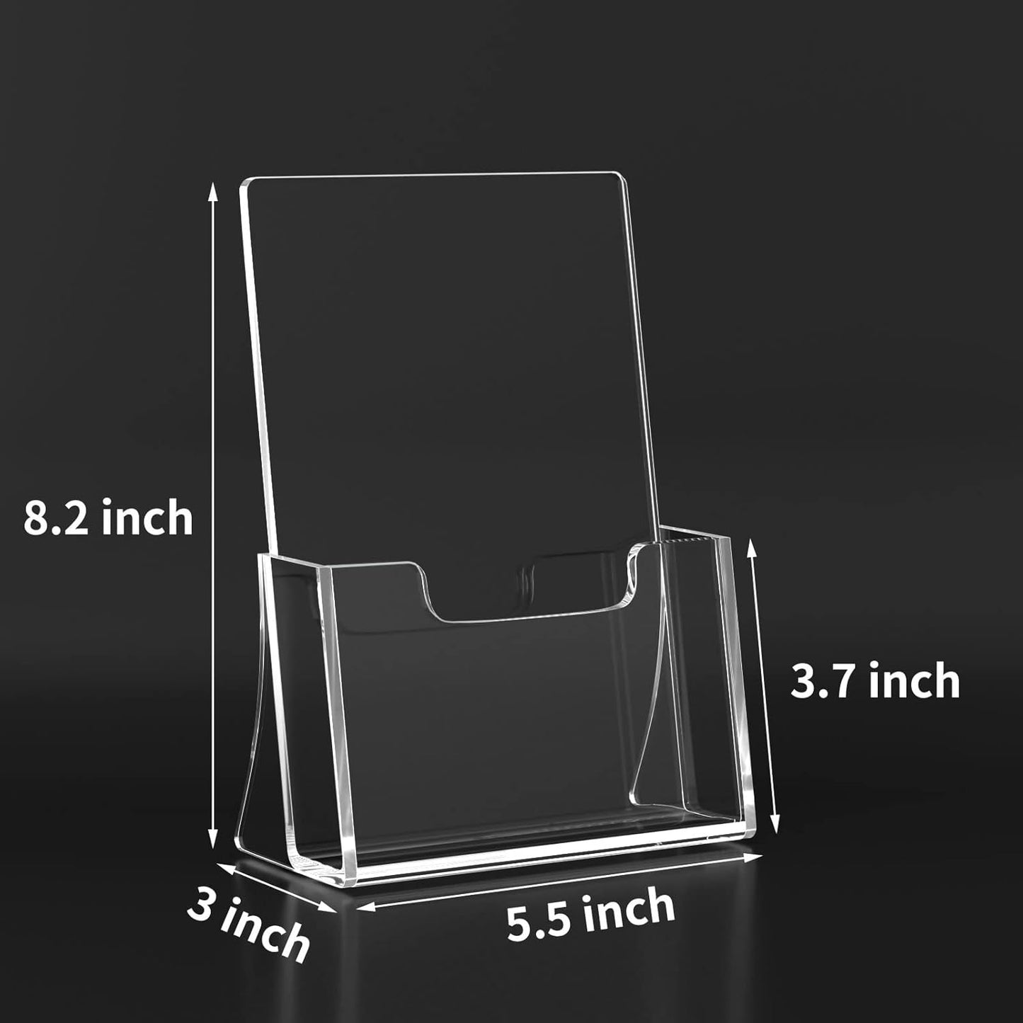 HIIMIEI Brochure Holder 8.5 x 11 inches, Acrylic Flyer Holder with 2 Pack, Plastic Stands for Displaying Magazines, Pamphlets, Literature, Brochures, Booklets, Menu