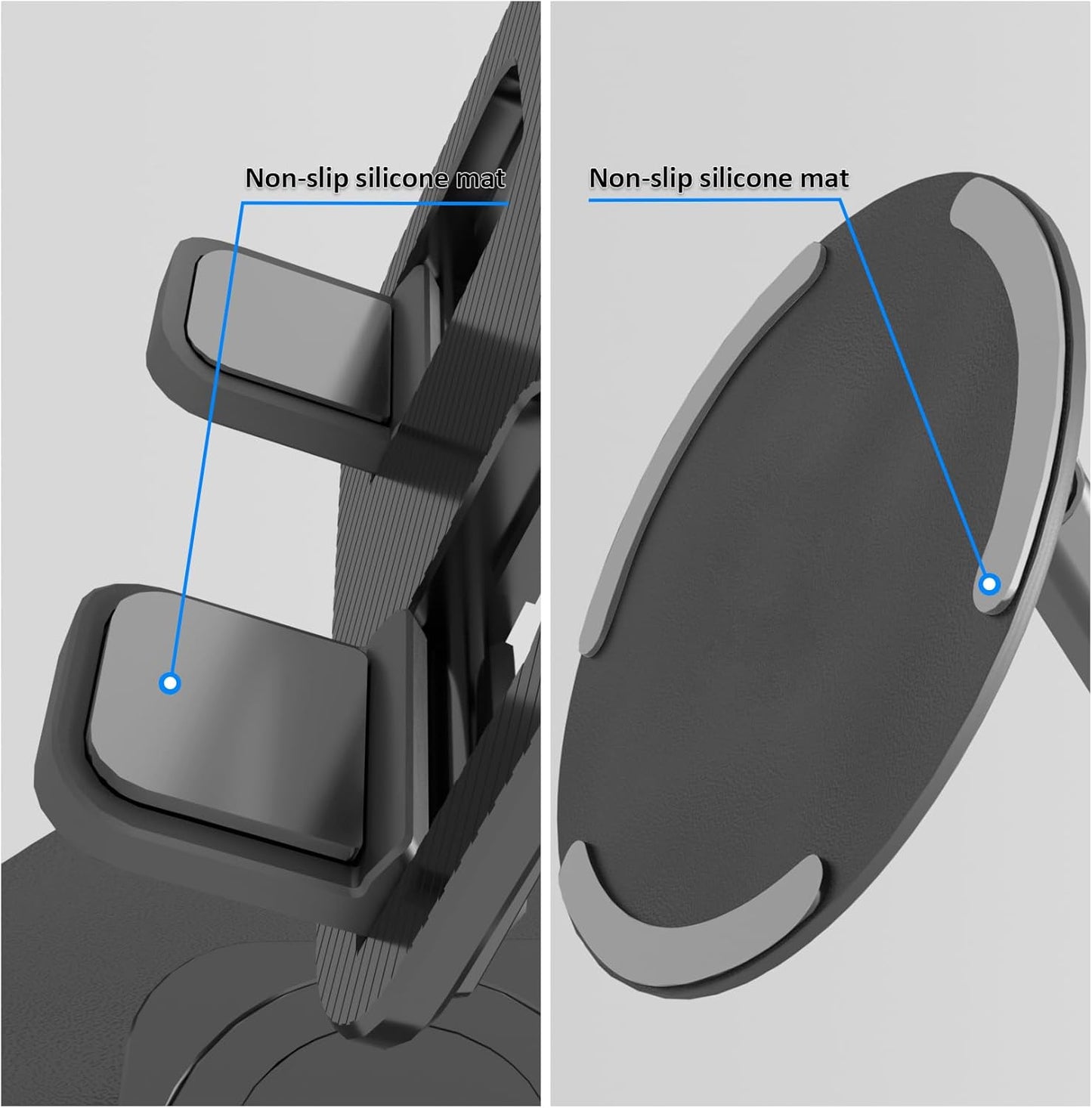 Cell Phone Stand, Adjustable Phone Holder 360° Rotation Fully Foldable Desktop Dock Compatible with iPhone 16 15 14 13 Pro Max Android Smartphone E-Reader Tablets (Black)