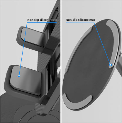 Cell Phone Stand, Adjustable Phone Holder 360° Rotation Fully Foldable Desktop Dock Compatible with iPhone 16 15 14 13 Pro Max Android Smartphone E-Reader Tablets (Black)