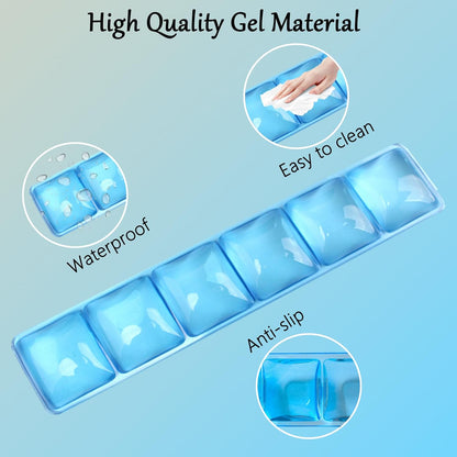 Gel Wrist Rest for Keyboard and Mouse Square Blue Plaid Clear Keyboard Wrist Rest Transparent Ergonomic Cute Checkered Mouse Wrist Pad Silicone Non-Slip Support for Computer Laptop Gaming Home Office