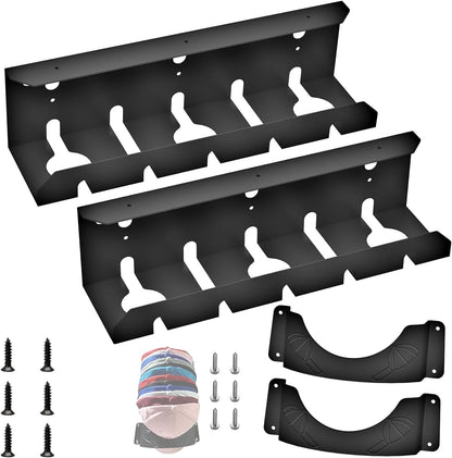 Desk Cable Management, U-Channel Cord Box, Metal Under Cable Management Tray, Office Under Organizers with Hat Racks(White, 2pcs Cord Organizer Box + 2pcs Special Hooks)