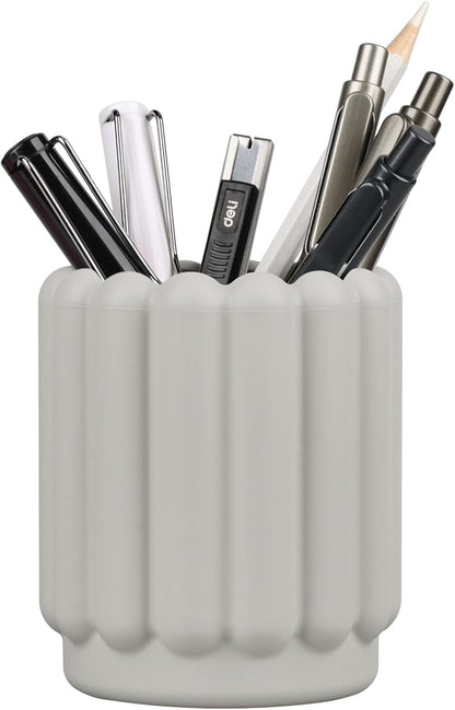 Silicone Pen Holder, Pencil Holder Cute Pens Cup for Desk for Kids Office Decor Desk Accessories Pen Pot Desk Organizer (White)