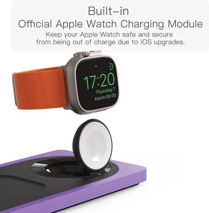 3-in-1 Charging Station for Apple Devices: Used for iPhone and Watch Charging Station with Magsafe Charger Stand, Wireless Charger for iPhone 17 Air 16 15 14 13 Series, Apple Watch Ultra, AirPods Pro