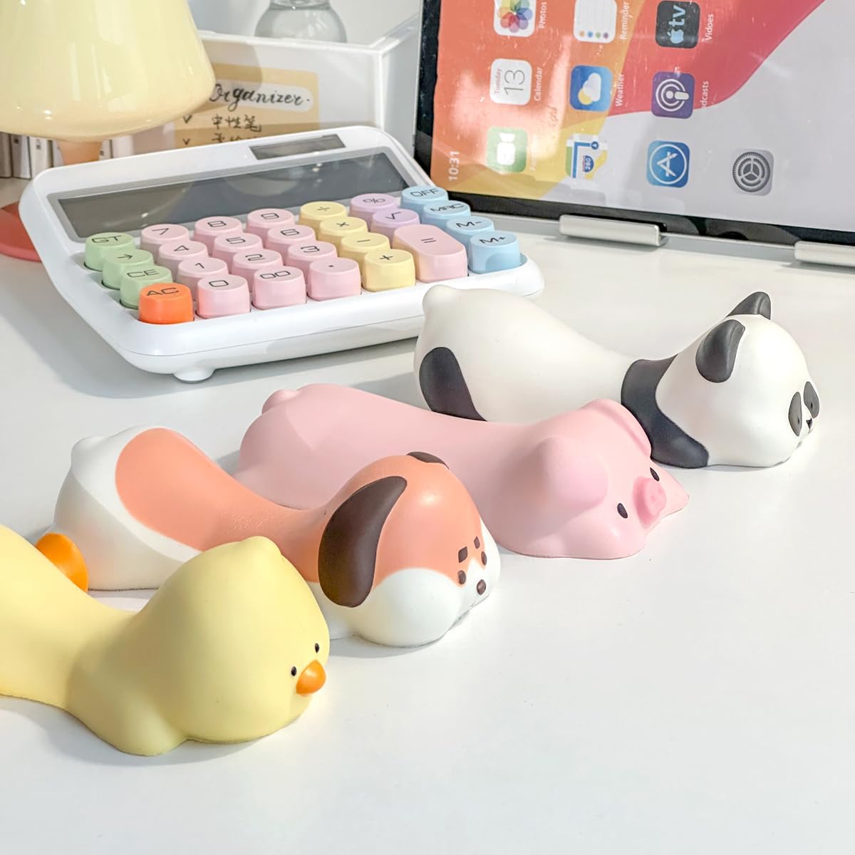 Cityhermit Cute Wrist Rest Support for Mouse Keyboard Computer Elbow Pad Arm Rest for Desk Ergonomic Kawaii Office Supplies Slow Rising PU Mouse Pad Cat