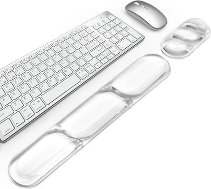 Wrist Rest for Keyboard- Ergonomic Gel Keyboard Wrist Rest and Mouse Pad Set, Non-Slip PU Base for Office, Laptop & Gaming - Green