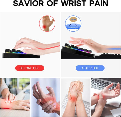 JIKIOU Keyboard Stand with Wrist Rest, Computer Keyboard Stand Pad with Non-Slip Base, Comfy Ergonomic Keyboard Riser Holder for Gaming Office Home 17.13x9.5 in Black