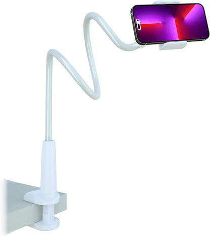 MAGIPEA Phone Holder for Bed, Gooseneck Phone Holder for Desk, Cell Phone Mount with Flexible Long Arm, Compatible with iPhone 17/16 Pro Max, 15, 14, and Other 3.5–7" Devices