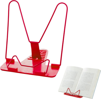 Metal Book Stand for Reading & Desk Use, Book Holder for Cookbooks, Textbooks, Flat Panel & Mobile Phone, Multi-Purpose Reading Stand for Students & Study (Blue)
