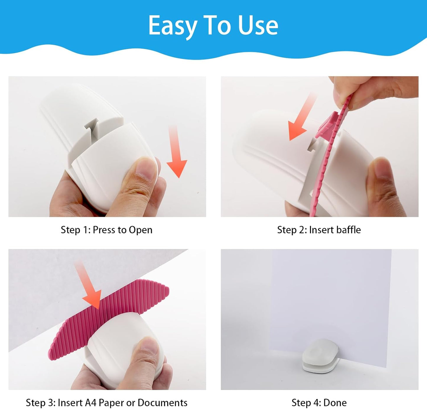 3 Pcs Paper Holder Stand for Typing, Non-Slip Desktop Document Holder with Desktop Clamp and Anti-Slip Pads, Portable Copy Stand for A4 Paper Documents, Office Typing Reading, White Blue Red