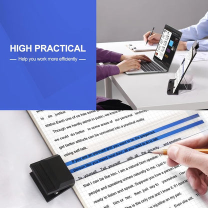 Desktop Document Holder Stand with 7 Adjustable Positions, Black Metal File Organizer Management Copyholder for Typing Speech Reading A4 Letter Music Book Tablet Office, with Paper Clip and Line Guide