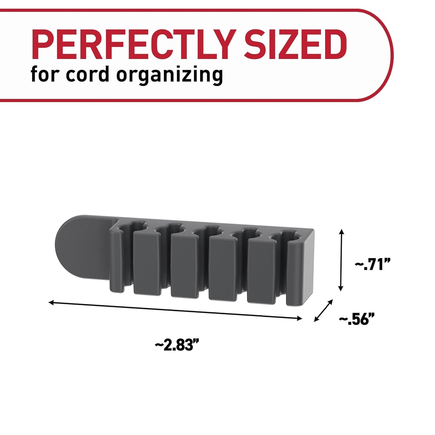 Command 5-Cord Clip Organizer, 4 Clips and 8 Medium Strips, White, 1 Clip Holds up to 5 Charding Cords, Great for Damage-Free Electronics Organization Under Desk or Wall Mount