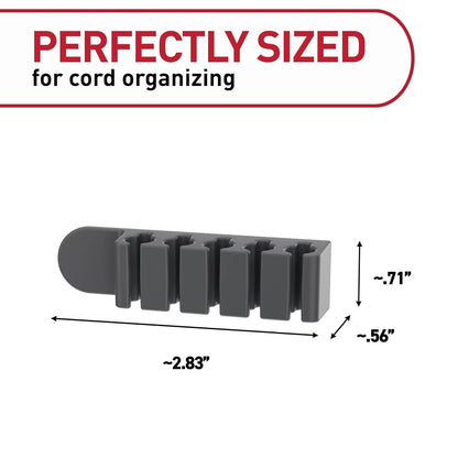 Command 5-Cord Clip Organizer, 4 Clips and 8 Medium Strips, White, 1 Clip Holds up to 5 Charding Cords, Great for Damage-Free Electronics Organization Under Desk or Wall Mount