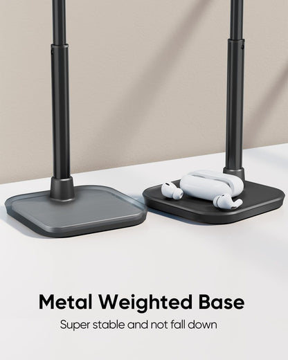 Cell Phone Stand, Adjustable Height Phone Stand for Desk, Eye Level Desktop Phone Holder Compatible with iPhone, Pro Max, Samsung, and All Mobile Phones up to 10''