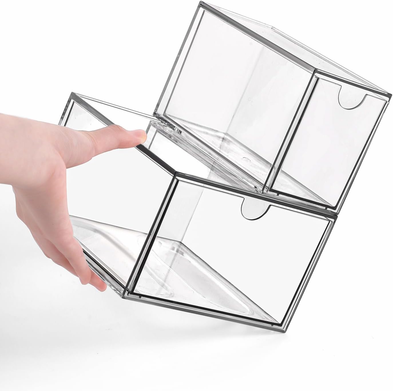 Desk Organizer with Drawers, Stackable Plastic Storage Drawers for Makeup or Desk Organization, Cabinets for Office Dressing Countertop Bathroom Bedroom (6 Packs)