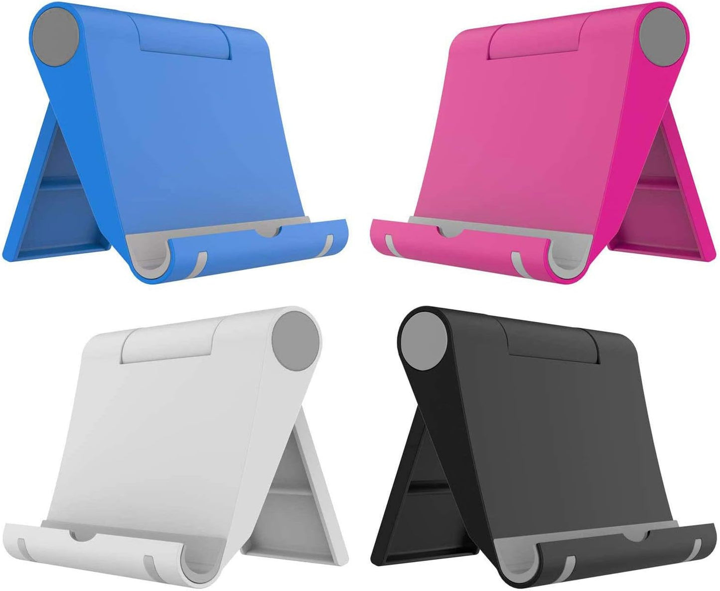 VOVIGGOL 4 Pack Cell Phone Stand for Desk, Foldable Cell Phone Holder Mobile Stand Phone Dock, Adjustable Tablet Stand Holder Compatible with iPhone 16 15 14 13 12 11 Pro iPad Samsung(4 Color)