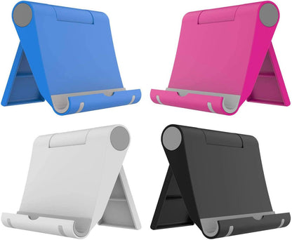 VOVIGGOL 4 Pack Cell Phone Stand for Desk, Foldable Cell Phone Holder Mobile Stand Phone Dock, Adjustable Tablet Stand Holder Compatible with iPhone 16 15 14 13 12 11 Pro iPad Samsung(4 Color)
