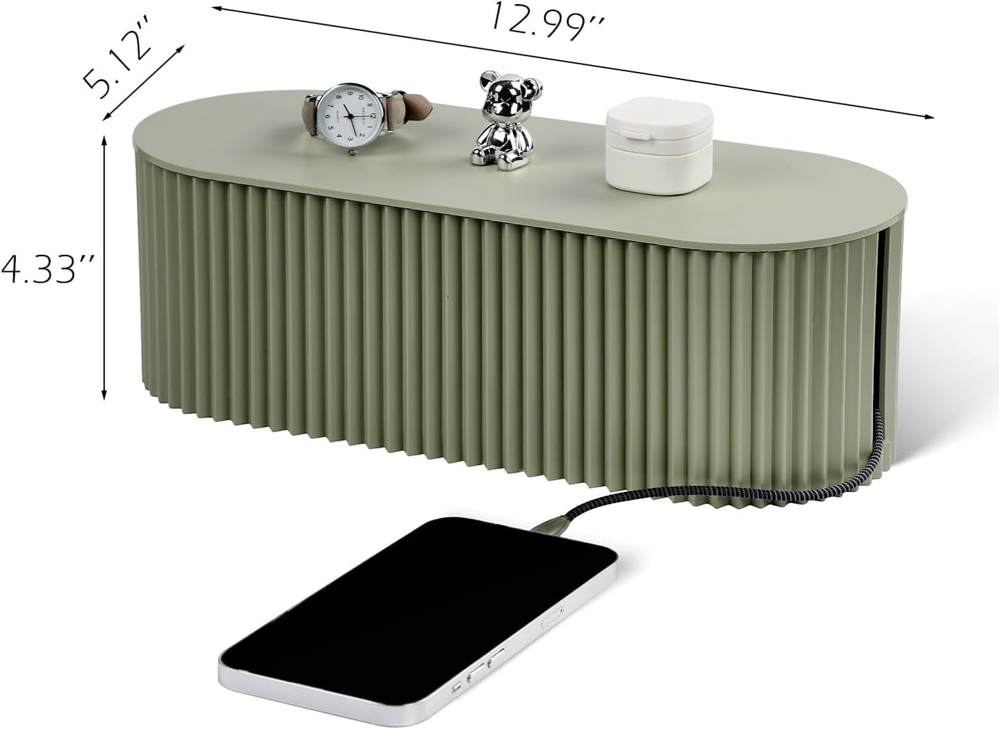 Large Cable Organizer Box for Power Strips, Surge Protectors, Chargers, TV Computer Wires - White