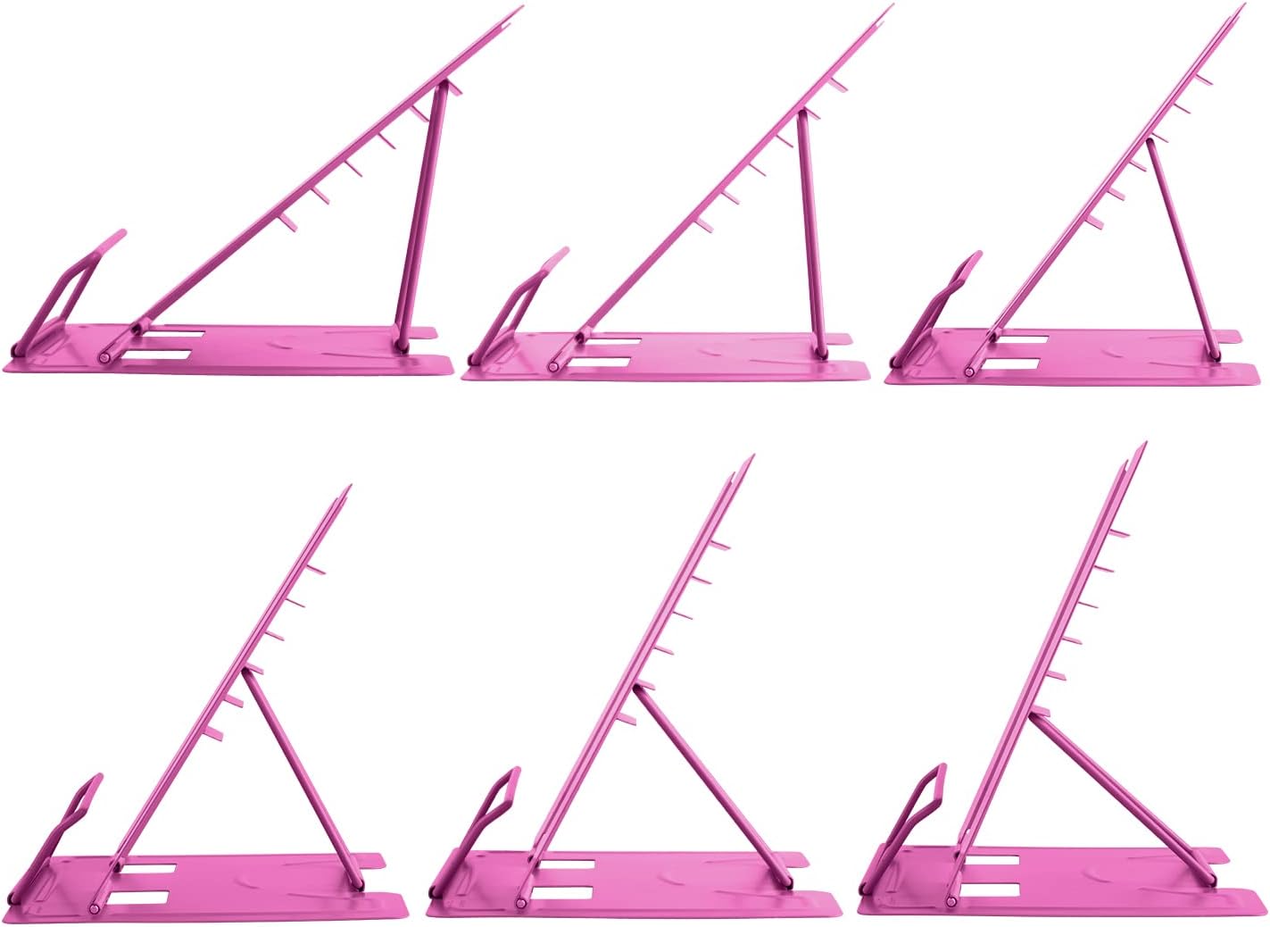 Honagu Metal Desk Book Holder, Hands Free Adjustable Cookbook & Document Holder, Portable Bookstand for Music Books, Textbooks, Recipes, Tablets & iPads (Purple)