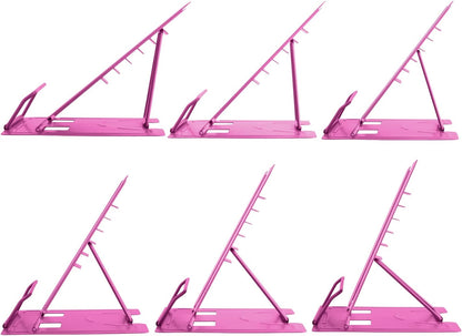Honagu Metal Desk Book Holder, Hands Free Adjustable Cookbook & Document Holder, Portable Bookstand for Music Books, Textbooks, Recipes, Tablets & iPads (Purple)
