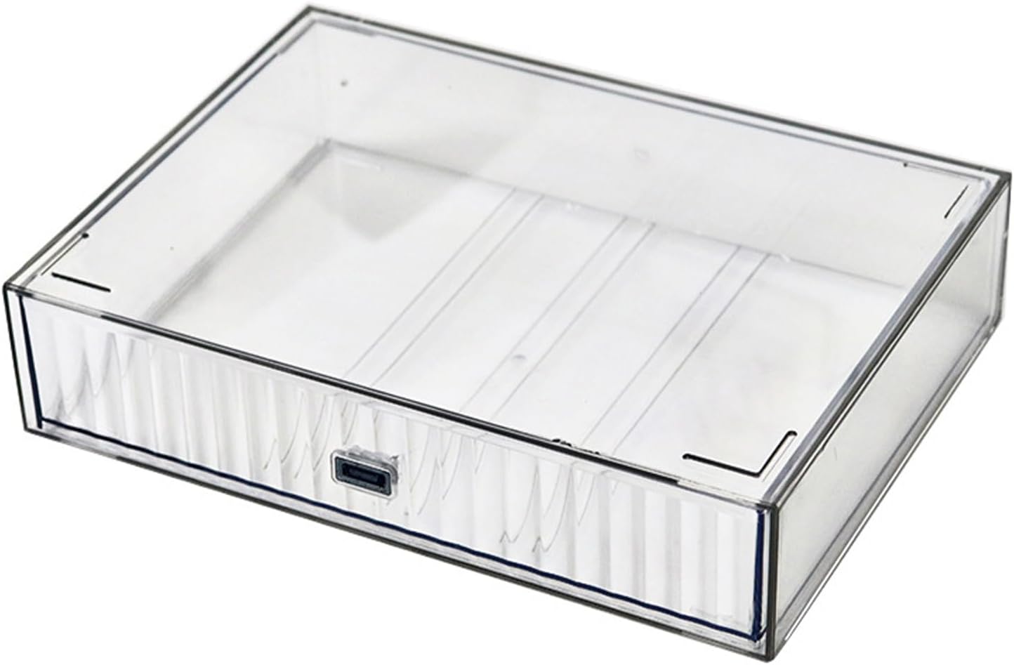 Desk Drawer Organizer, Stackable Plastic Storage Drawer, Grocery Organizer For Stationery/Office Supplies (Blue, 3 Compartment)