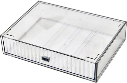 Desk Drawer Organizer, Stackable Plastic Storage Drawer, Grocery Organizer For Stationery/Office Supplies (Blue, 3 Compartment)