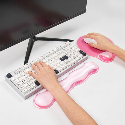 Gel Wrist Rest and Cloud Mouse Pad Support for Keyboard and Mouse - Ergonomic Pink Keyboard Wrist Pad Set for Typing Pain Relief/Computer/Laptop/Gaming/Home/Office (Cloud Shape, Gradient Blue Pink)