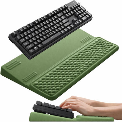 Vaydeer Wrist Rest with Keyboard Stand, Computer Wrist Support Pad, Ergonomic Keyboard Riser Holder Lifter Tray with Wrist Pad, Soft Memory Foam Desk Cushion, Palm Hand Typing for Office Home School