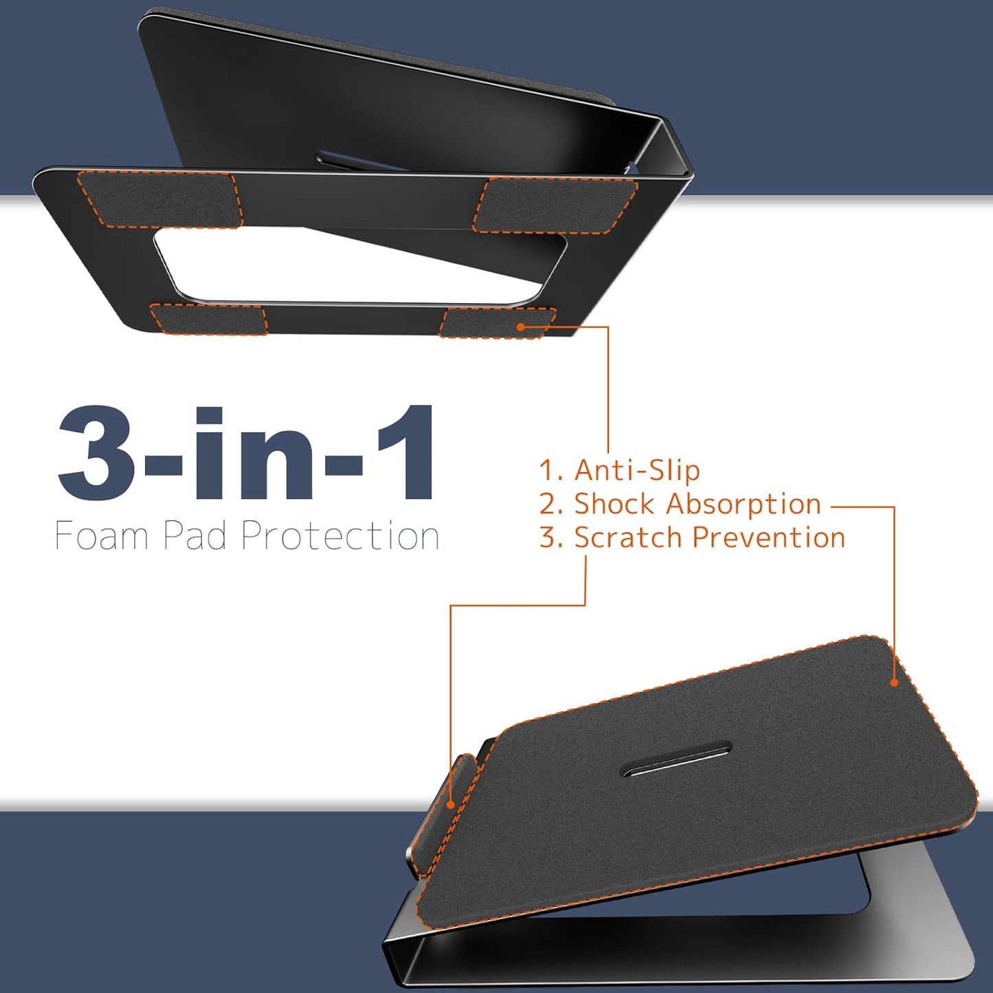 Desk Speaker Stands for Most Bookshelf Speakers,22 lbs Capacity, 16° Tilt Angle Speaker Risers with Anti-Vibration Pads,Compact for 3"-4" Studio Monitors,Space-Saving Stands for PC Speakers,Black
