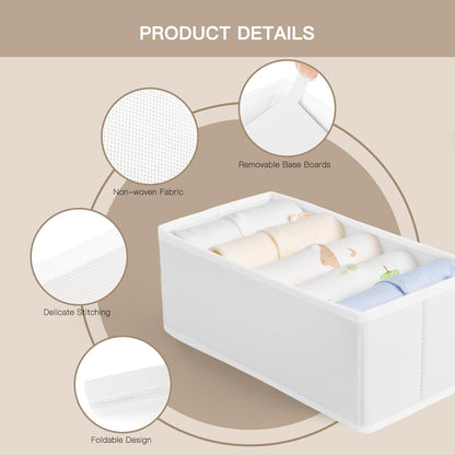 Criusia Drawer Organizer Clothes, 10 Pack Dresser Organizer for Baby Clothes, Underwear, Sock- Foldable Closet Organization and Storage Dividers Bins for Nursery, Bedroom (Beige)