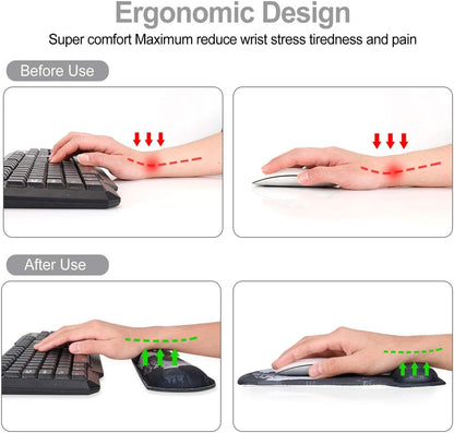 Keyboard Wrist Rest Pad Ergonomic Mouse Pad Set, ToLuLu Gel Mouse Pad Wrist Support for Computer Laptop, Mousepad Keyboard Wrist Support with Memory Foam for Easy Typing Pain Relief, Van Gogh Painting