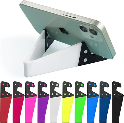 3 Pack Portable Cell Phone Stand for Desk, 【Upgraded Material】 Universal Pocket-Sized Foldable Small Mobile Phone Holder, V Smartphone Kickstand Mount Compatible with iPhone IPads Kindle Android-Black