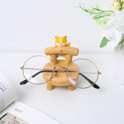 1PCS Cute Resin Phone Stand – Mini Desktop Holder for All Smartphones, Adorable Home Office Desk Decor Accessory (White cat)