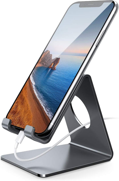 Lamicall Cell Phone Stand, Phone Dock: Cradle, Holder, Stand for Office Desk - Black