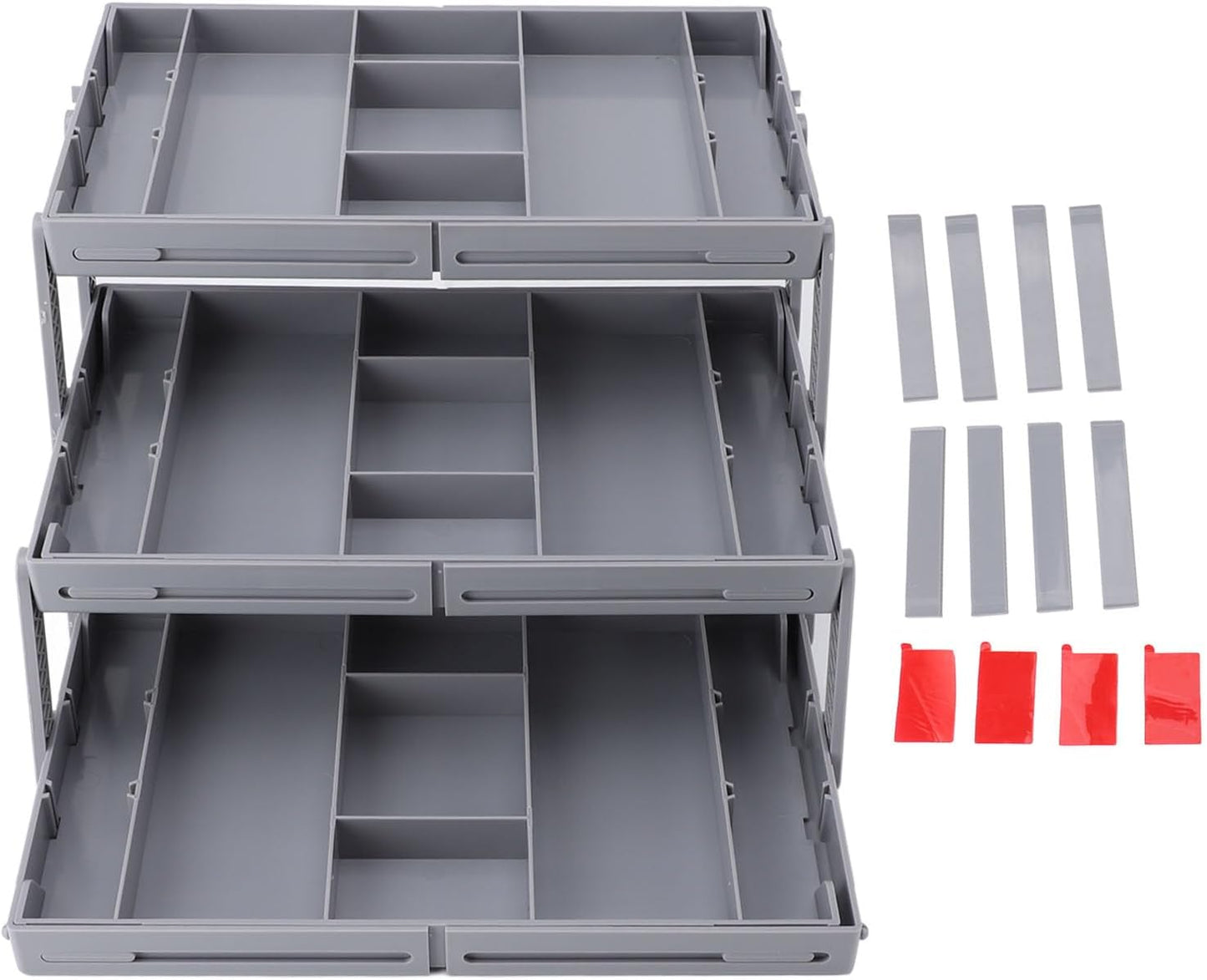 Multi Level Drawer Organizer, Expandable Folding Smart Drawer Organizer Makeup Organizer For Drawer Smart Drawer Organizer Kitchen Gadgets Utensils for Jewelry, Office Drawers (3