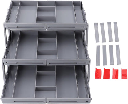 Multi Level Drawer Organizer, Expandable Folding Smart Drawer Organizer Makeup Organizer For Drawer Smart Drawer Organizer Kitchen Gadgets Utensils for Jewelry, Office Drawers (3