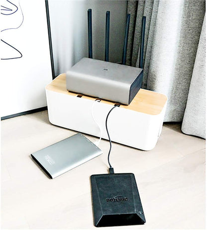 Cable Management Box| Power Stripe Organizer|Cord Organizer Box| Hide and Conceal Power Strips and Electrical Cords from TVs, Computers, and Desks| Keep Pets Safe