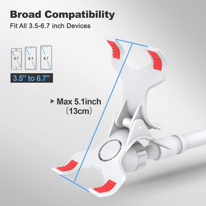 Gooseneck Cell Phone Holder, Universal 360 Flexible Phone Stand Lazy Bracket Mount Long Arms Clamp for Phone 13 Pro Xs Max XR X 8 7 6 6s Plus and Other 3.5~6.7'' Device (Black)
