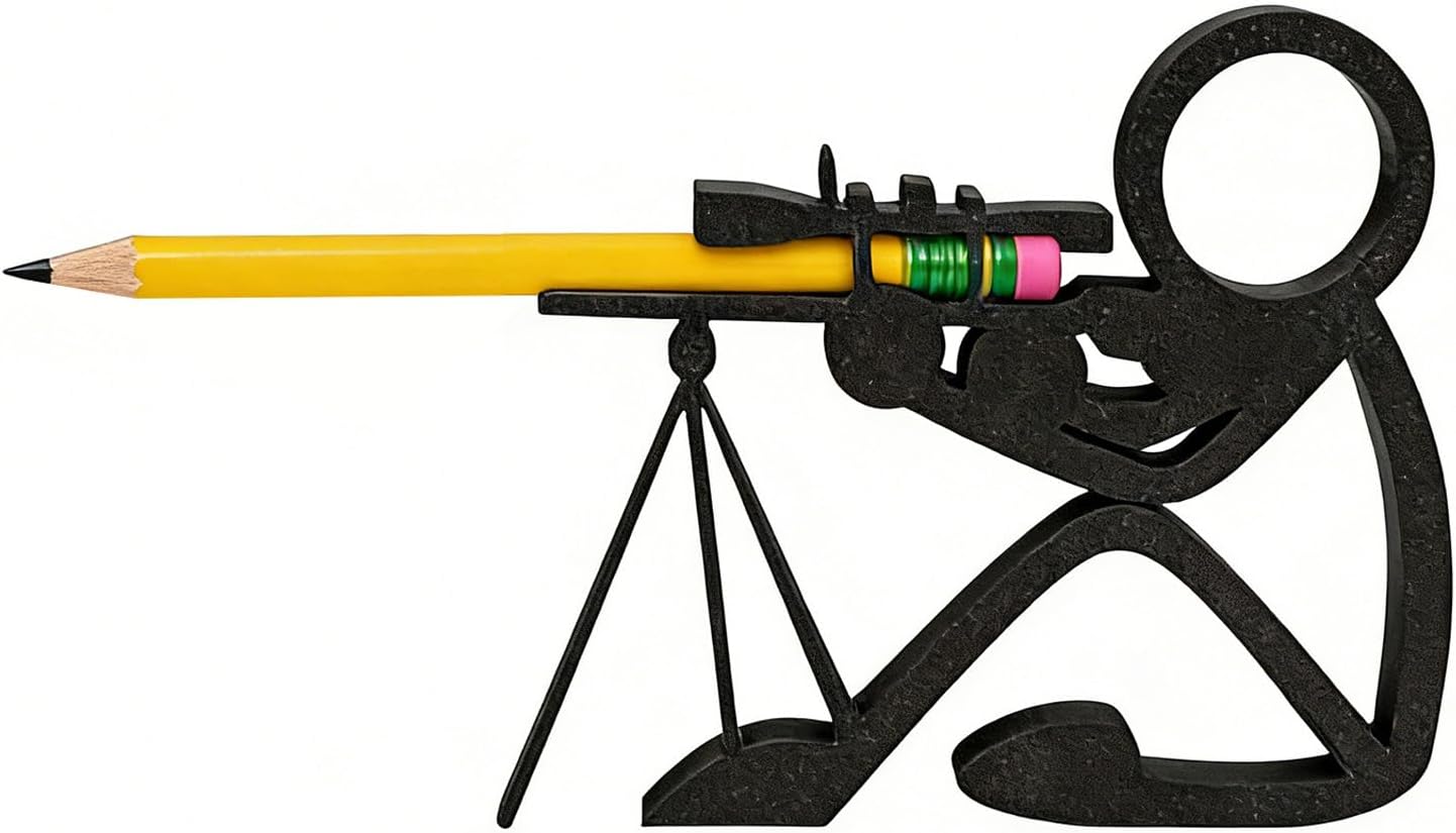 Funny Archer Pencil Holder, 3D Pen Desk Decor Cool Office Desk Organizer for Pencils Pens Creative Office Display Decorations (Archer)