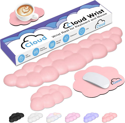 Cloud Wrist Rest Keyboard Palm Rest with Non-Slip Base for Computer Gaming Wrist Rest, YAMJUG Cloud Arm Rest Keyboard Wrist Pad Rainbow