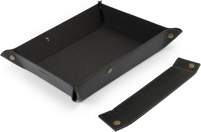 Londo Leather Tray Organizer - Practical Lightweight Water Resistant Computer Table Desk Storage Box for Wallets, Watches, Keys, Coins, Cell Phones and Office Equipment