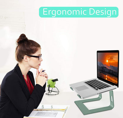 Orionstar Ergonomic Laptop Stand, Premium 5mm Aluminum Riser for 10-15.6 Inch Notebook Computer, Tool-Free Detachable Elevator Holder for Desk Office, Sturdy Riser for Eye-Level Neck Relief (Gold)