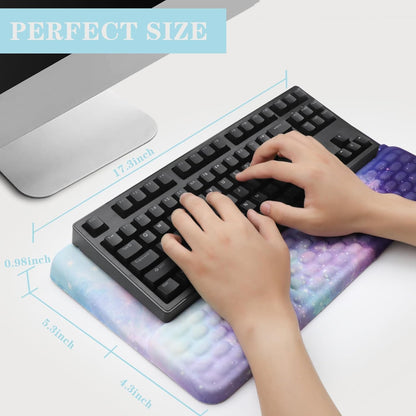 Computer Keyboard Stand Pad with Wrist Rest, Ergonomic Comfy Tilted Keyboard Stand Riser Holder Pad for Office Home (Black)