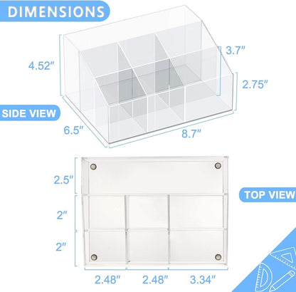 VITVITI Acrylic Desk Organizer, Upgraded Clear Pencil Organizer for Desk, 7 Compartments Stationary Pen Organizer Storage with Drawer, for Office Supply, 500+ Pencils Capacity