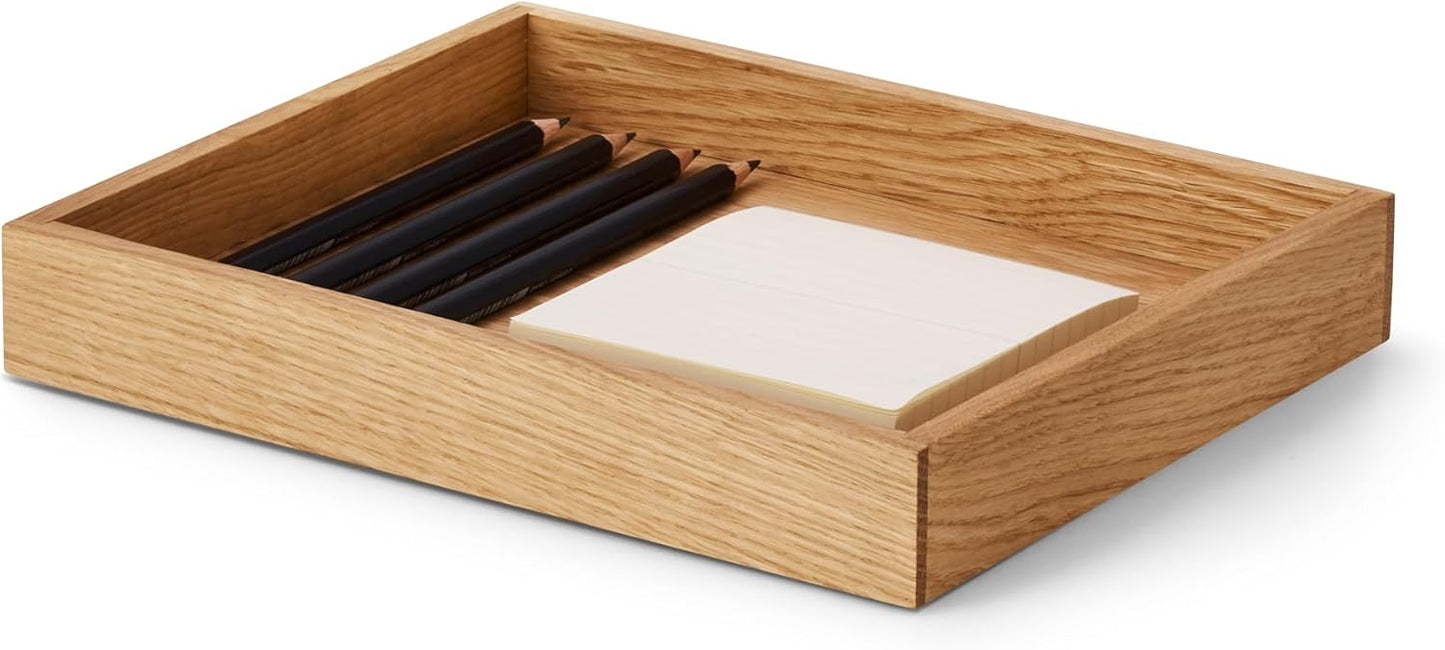 OAKYWOOD Valet Tray Bundle – Solid Wood Desk Organizer – Document, Phone & Tablet Tray – Perfect for Office, Home, or School – Black